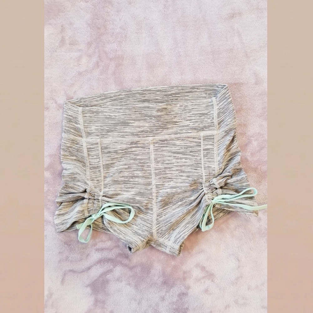 Lululemon Aqua & Gray Tie Up Shorts